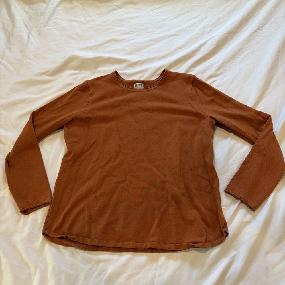Duluth TradingCo Women’s Long Sleeve Knit Shirt XL RustOrange Casual Top/Sweater
